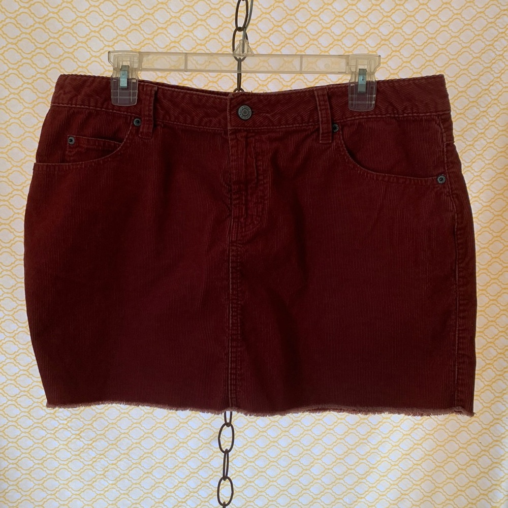 EUC-Vintage-Old Navy - Miniskirt - Corduroy- Dk Orange -14